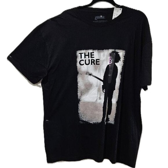 New 70s RETRO BLACK THE CURE BAND TEE  2X - Picture 1 of 4
